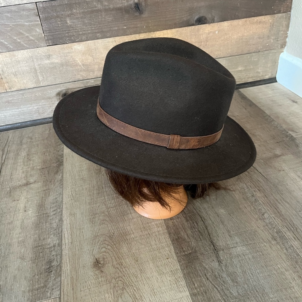 England designed, handmade, 100% wool flat brim hat